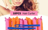 Magic Hair Curlers Spiral Curls Styling Kit,18 PCS No Heat Wave Hair Curlers DIY Hair Rollers Wave Styles with 2 Styling Hooks for Short/Medium/Long Hair Most Kinds of Hairstyles (30 cm/ 12 Inch)