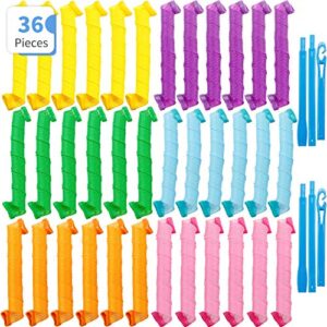 36 Pieces Hair Curlers Spiral Curls Styling Kit Spiral Hair Curlers Hair Rollers No Heat Hair Curlers for Most Kinds of Hairstyles (55 cm/ 21.7 Inch)