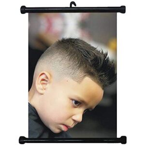 sp217151 Boy Hairstyles Wall Scroll Poster For Barber Salon Haircut Display