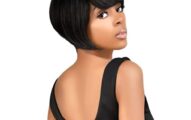 Instant Fab Short Human Hair Wigs Pixie Cut Wigs with Bangs for Black Women Short Wedge Pixie Hairstyles Wig Layered Non Lace Front Wigs - Tourmaline (NATURAL BLACK)