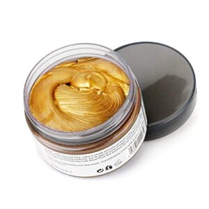 MOFAJANG Hair Coloring Dye Wax, Orange Gold Instant Hair Wax, Temporary Hairstyle Cream 4.23 oz, Hair Pomades, Natural Hairstyle Wax for Men and Women Party Cosplay
