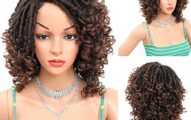 Dreadlock Wigs for Black Women Short Curly Synthetic Hair Goddess Faux Locs Heat Resistant Glueless Curly Wigs Crochet Twist Braids Soft Natural Hair Wigs Afro Hairstyle (T1B/30)