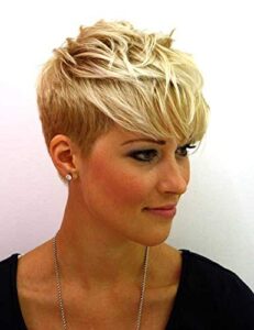 Naseily Short Blonde Wigs Natural Pixie Cut Hair Wigs for Women Short Hairstyles 2019 Cosplay Wig Blonde Hair