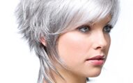 GNIMEGIL Fashion Female Silver Grey Hair Wigs for White Women Short Hairstyles Hair Replacement Wigs Cosplay Costume Party Wig Synthetic Fiber Ladies Wig