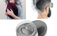 Silver Grey Hair Color Wax, Natural Hairstyle Wax 4.23 oz, Temporary Hairstyle Cream for Party, Cosplay, Halloween, Daily use, Date, Clubbing (Silver Grey)