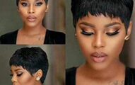 AISI QUEENS Short Human Hair Wigs Pixie Wig for Women 100% Human Hair Pixic Cut Full Wigs Straight Hair with Bangs Natural Looking Black Wig