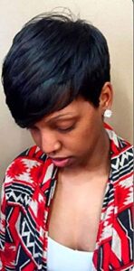BeiSD Short Black Pixie Haircuts Wavy Black Synthetic Wig Short Wigs for Black Women Short Hairstyles