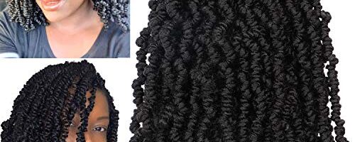 7 Packs 10 Inch Short Pretwisted Passion Twist Crochet Hair Crochet Spring Twist Hair Pretwisted Short Curly Passion Twist Hair Pretwisted Bomb Twist Crochet Hair (1B#)