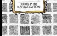 Doodle a Day: 365 Days of Your Ideas, Thoughts and Dreams | Pencil Crosshatch Pattern - Architecture Design - Landscape Drawing | Large Blank Drawing ... Challenge (One Year Doodle Drawing Challenge)