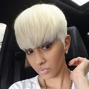 BeiSD Short Pixie Cuts Hair Wigs for Women Girls Short Wigs Heat Resistant Synthetic Wigs for Black Women (7345-white)