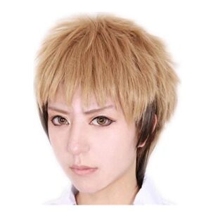 KADIYA Linen Mix Brown Short Cosplay Costume Wig Synthetic Hair for Boy