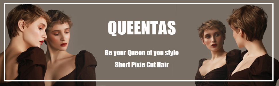 queentas short pxie cut hair wig