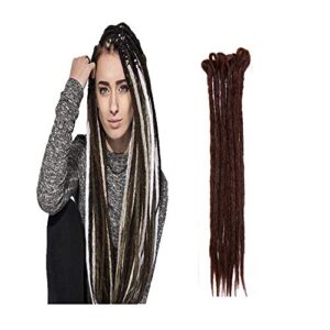 Hip Hop Star 20 Inch ALL Handmade Dreadlocks Reggae Hair Extensions Synthetic Crochet Braiding Hair For Women/Men Fashion Hairstyles Wig Brown