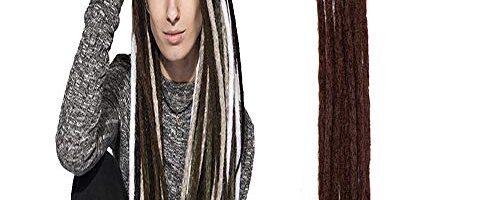 Hip Hop Star 20 Inch ALL Handmade Dreadlocks Reggae Hair Extensions Synthetic Crochet Braiding Hair For Women/Men Fashion Hairstyles Wig Brown