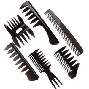 6pcs/set Hair Comb Set, Professional Styling Comb Set, Hairstyle Comb Oil Hair Styler Comb Wide Tooth Salon Styling Comb for Men Vintage Retro Hairstyle