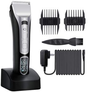 Cordless Hair Clippers, Intelligent LCD Display Professional Hair Cutting Kit with 2200mAh Battery Hair trimmer For Home, Waterproof Blades, Ceramic Cutter For Men & Kids Hairstyle, Rechargeable