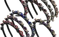 8 Pieces Rhinestone Headbands for Women, Double Bangs Hairstyle Hairpin Headband Double Layer Twist Plait Headband Twister Hair Clip Tools Braided Hairdressing Hairpin Korean Woven Braided Headbands