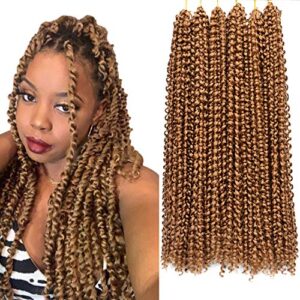 6 Packs Pre Twisted Passion Twists Crochet Hair 18 Inch Water Wave Crochet Hair For Black Women 80g #27 Color Orange Bohemian Twist Hair Braiding Synthetic Hair Kanekalon Fiber Protective Hairstyle