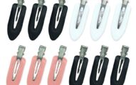 COLAPOO 12PCS No Bend Hair Clips for Hair Styling,Professional Hair Accessories for Hair Salon Facial Caring,Curl Pin Clips for Makeup Hairstyle,Fixed Bang Clips (12PCS)