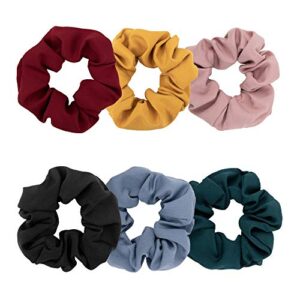 YOHAMA Soft Hair Scrunchies, Solid Color Elastic Hair Ties, Girls Classic Fashion Hair Accessories Women Ponytail Holder, Decoration Bun and Dance Competition Hairstyle, Sister Birthday Gifts.