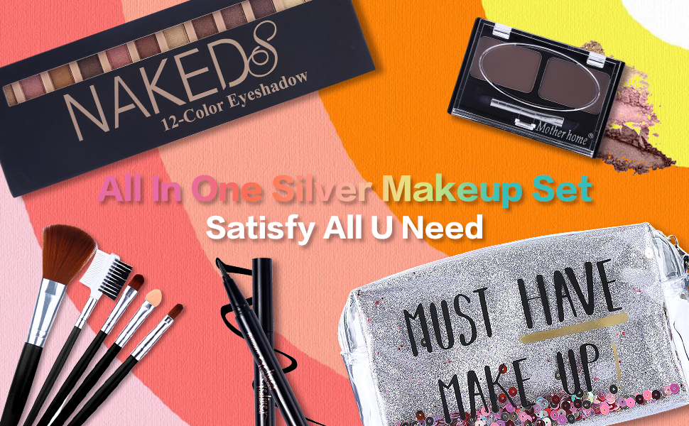 all in one makeup kit silver