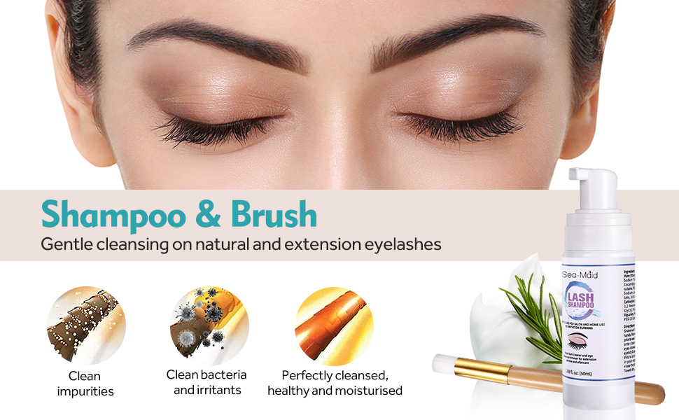 Eyelash extension shampoo kit
