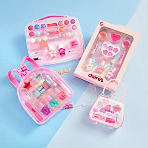 Claire’s makeup sets collection, unique designs, colorful, cute, play makeup for little girls