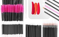 Audab Makeup Mixing Palette with 350PCS Disposable Makeup Applicators Brushes Includes Disposable Mascara Wands, Lip Wands, Spatula,Eyelash Brushes,Eyeliner Brushes for Makeup Artist Supplies
