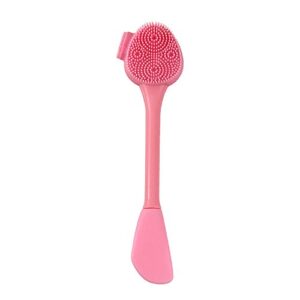 nouthimo Silicone Face Mask Brush,2 in 1 Soft Facial Mask Applicator and Facial Cleansing Brush, Makeup Beauty Brush Tool for Mud, Clay, Charcoal Mixed Mask,Cream, Lotion (Pink)