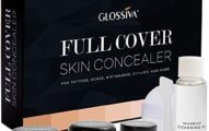 Glossiva Tattoo Concealer - Skin Concealer - Waterproof - For Dark Spots, Scars, Vitiligo, And More - Tattoo Cover-Up Makeup - Use on Body, For Legs, for Men and Women