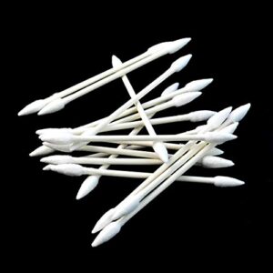 800 Pieces Cotton Swabs, Double Precision Tips with Paper Stick, 4 Packs, 200 Pieces 1 Pack (Double-Pointed Shape)