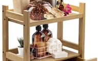 Sorbus Bamboo Makeup Organizer, Multi-Purpose Storage for Skincare, Toiletries, Desktop, Household Items, Display Stand Shelf for Bathroom Vanity Counter, Kitchen, Office (2-Tier)