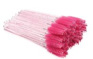 300 Pack Mascara Wands Disposable Bulk Eyelash Extension Tool Lash Brushes Makeup Applicator Kit, Crystal Light Pink Handle - Peach Brush Head