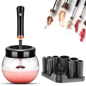 Makeup Brush Cleaner and Dryer Machine, YOYEWA Electric Cosmetic Automatic Brush Spinner with 8 Size Rubber Collars, Wash and Dry in Seconds, Deep Cleaner Solution Kit for Makeup Brushes