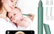 Softula Ear Wax Removal,Wireless Otoscope Earwax Removal Tool 1080P HD WiFi Ear Endoscope with LED Light,3.5mm Mini Visual Ear Inspection Camera Silicone Ear Pick Cleaning Kit for Adults Kids Green