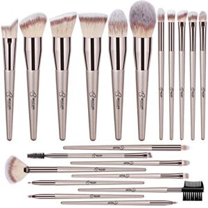 BESTOPE Makeup Brushes 20 PCs Makeup Brush Set Premium Synthetic Contour Concealers Foundation Powder Eye Shadows Makeup Brushes with Champagne Gold Conical Handle