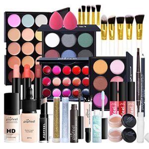 Joyeee All-in-One Makeup Gift Set Travel Makeup Kit Complete Starter Makeup Bundle Lipgloss Lipstick Concealer Blushes Powder Eyeshadow Palette Cosmetic Palette for Teen Girls & Adults #14