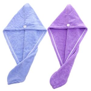 Hair Towels For Women Microfiber Hair Towel Wraps For Women Long Hair Microfiber Hair Towel For Curly Hair（2 Packs）