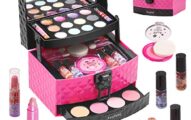 Awefrank 29 PCS Kids Makeup Kit for Girls, Washable Cosmetics Makeup Toy Set with Portable Makeup Box, Real Beauty Toy Set for Kids, Girl Pretend Play