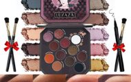 LUXAZA Smoky Eyeshadow Palette Browns 12 Colors Matte & Shimmer with Eyeliner & Brushes,Color-match & Pigmented & Soft Professional Makeup Kit - Brown