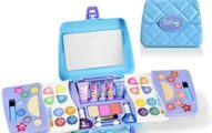 SOLLASY 48 PCS Real Makeup Palette Set-Kids Makeup Kit for Girls - Fold Out Makeup Palette-Great Birthday Gift for Children