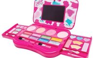 My First Makeup Set, Girls Makeup Kit, Fold Out Makeup Palette with Mirror and Secure Close - Safety Tested- Non Toxic (Laptop Design)