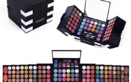 142 Colors Pigmented Shimmer Matte Eyeshadow Palette + 3 Colors Face Blushes + 3 Colors Eyebrow Powder Makeup Set with A Mirror Nude Colorful Eye Shadow Kits Women Gift