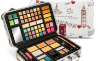 Vokai Makeup Kit Gift Set - Travel Case 41 Eye Shadows 4 Blushes 5 Bronzers 7 Body Glitters 1 Lip Liner Pencil 1 Eye Liner Pencil 2 Lip Gloss Wands 1 Lipstick 5 Concealers 1 Brow Wax 1 Mirror