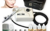 Art of Air FAIR Complexion Professional Airbrush Cosmetic Makeup System / 4pc Foundation Set with Blush, Bronzer, Shimmer and Primer Makeup Airbrush Kit