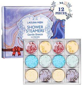 Lagunamoon Shower Steamers Aromatherapy Set of 12 for Relaxation, Shower Bomb with Essential Oils for Home Spa, Perfect Self Care Gifts for Women, Relaxation Gifts for Moms