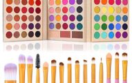 UCANBE Pro Eyeshadow Palette + 15 Pcs Makeup Brush Set,Pigmented Makeup Pallet with Brushes, Matte Shimmer 86 Colors Gift Set,Eye Shadow Highlighters Contour Blush Powder Cosmetic Kit