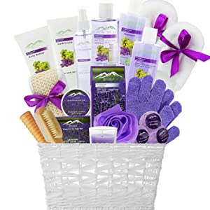 Deluxe XL Gourmet Spa Gift Basket with Essential Oils