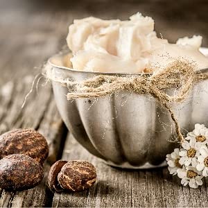 Shea Butter -  softens and strengthens skin as well as helps with wrinkle reduction