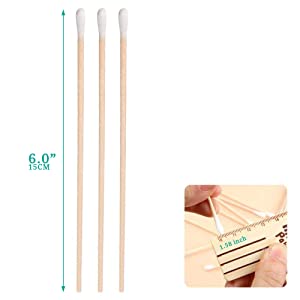200 PCS Long Wooden Cotton Swabs, Cleaning Cotton Sticks With Wood ...